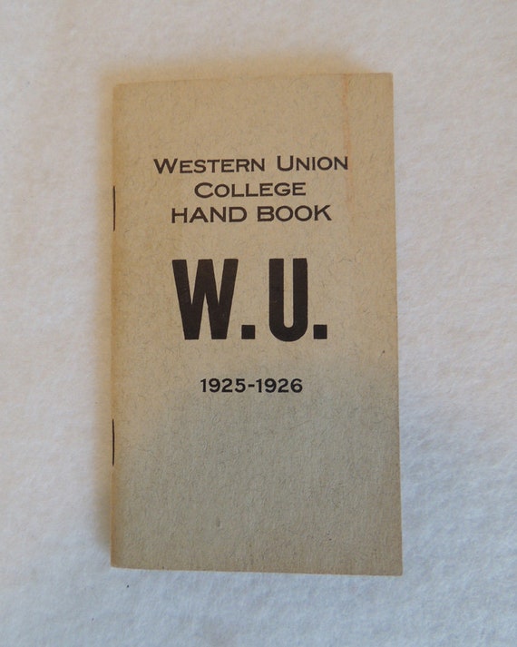 LeMars Iowa.. 1925 -1926.. Western Union College Student Hand Book YMCA