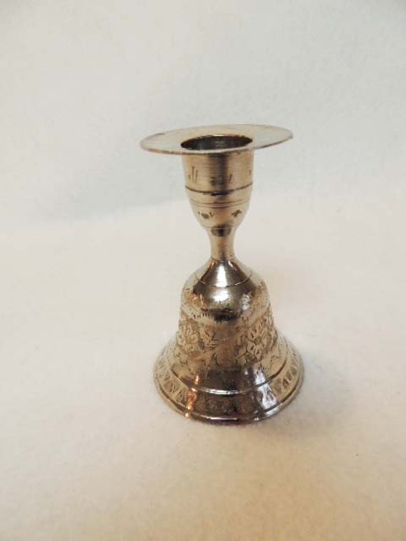 Vintage Combination BELL CANDLESTICK Candleholder Silverplate Intricate Design