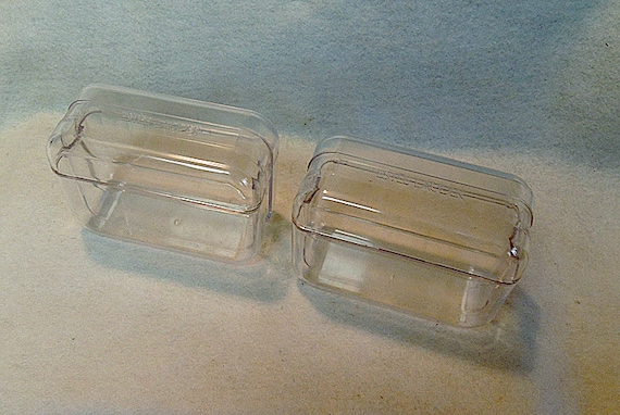 2 vintage Estee Lauder Plastic Storage Box Containers