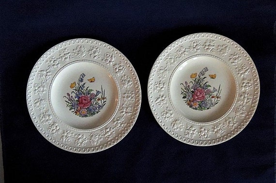 2 Wedgwood Wellesley TINTERN 9.5" Luncheon Plates.. Vintage England Pattern AL9460 (#2)