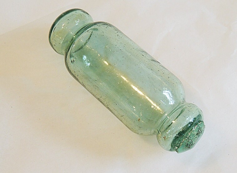 2 Unique Vintage Japanese Rolling Pin GLASS FISHING FLOATS.. 5.5 And 5