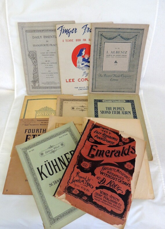 Estate Lot Of  11 Vintage Classical Piano Music Books.. 1890's To 1940's