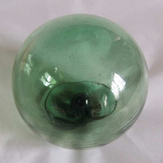 Vintage Japanese GLASS FISHING FLOAT.. Makers Mark.. Emerald Green 55 -   Canada