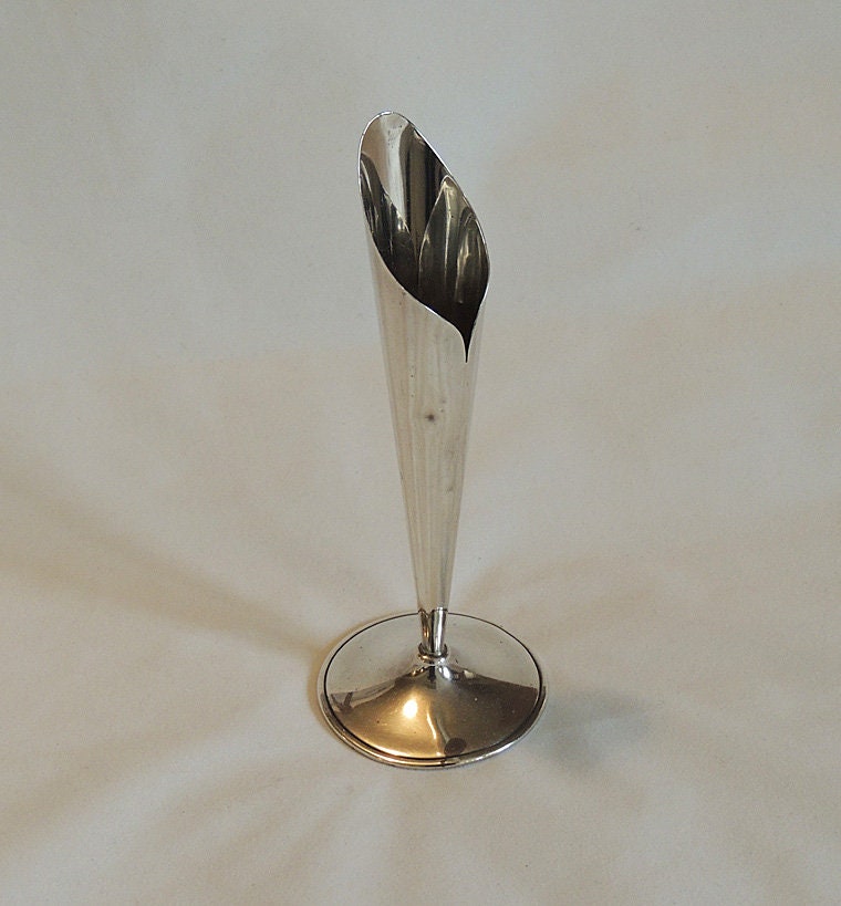 Vintage Plat Mex S.A. Eagle 20 Sterling Silver 925 Bud Vase Posy Holder Modernist Design 60 grams