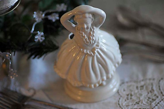 Vintage White POTTERY BALLERINA PLANTER.. Made In Japan