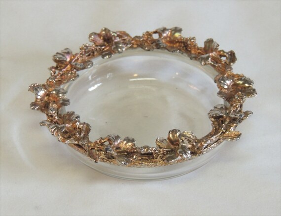 Vintage Ormolu & Glass Trinket Dresser Dish