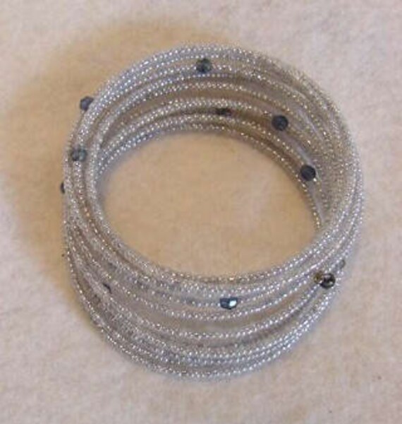 Vintage Micro Seed Bead Coil Bracelet