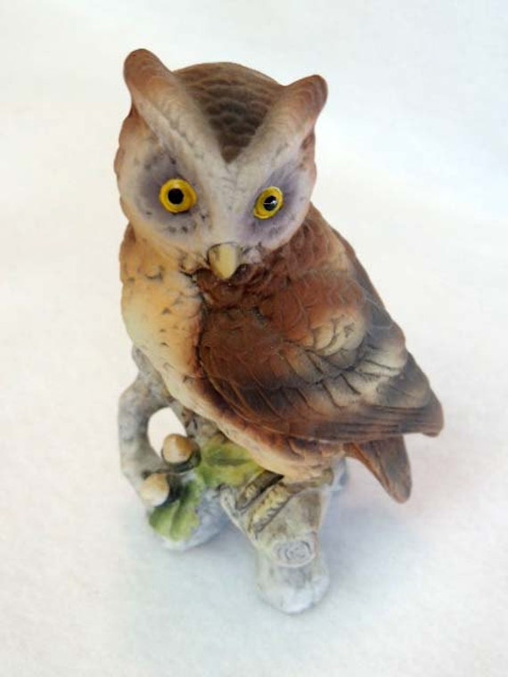 Vintage Bisque Hand Painted LEFTON OWL FIGURINE / Figure