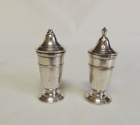 Vintage Mappin Webb Princess Plate Silverplate Salt Pepper Pots Shakers.. W27213