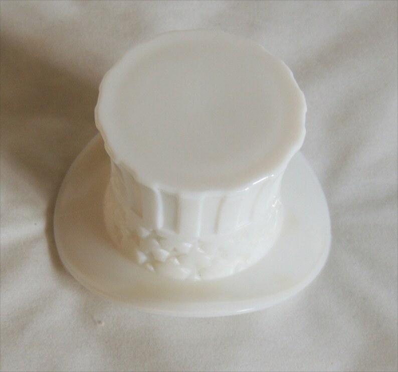 Vintage Milk Glass Top Hat Toothpick Holder Stars & Stripes Etsy