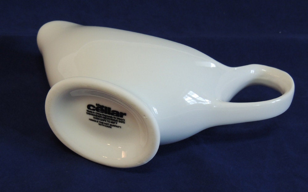 White Porcelain Gravy Boat.. THE CELLAR By Macy's