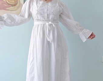 Spitze bestickt Baumwolle Chemise Dress Set | Für Larp/Cosplay