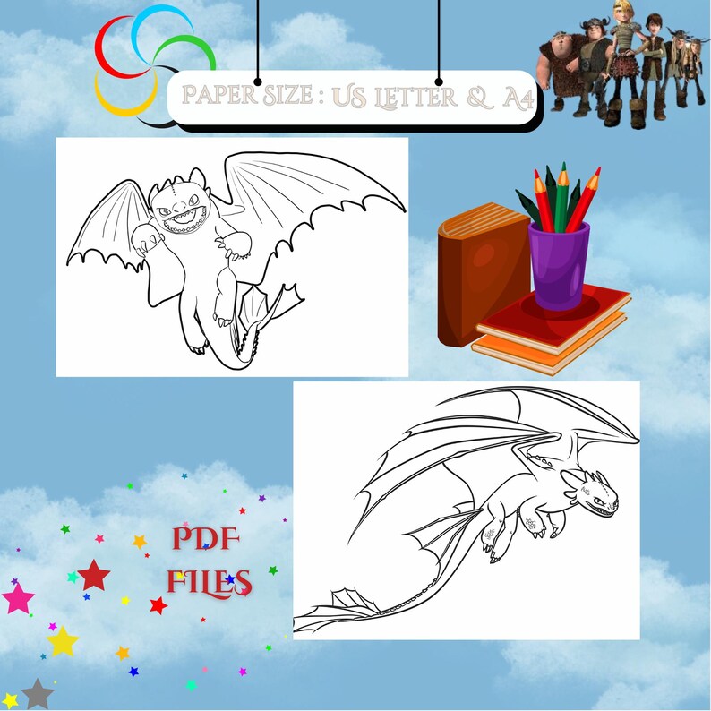 How to Train Your Dragon Coloring Pages: 30 Printable Designs (PDF ...
