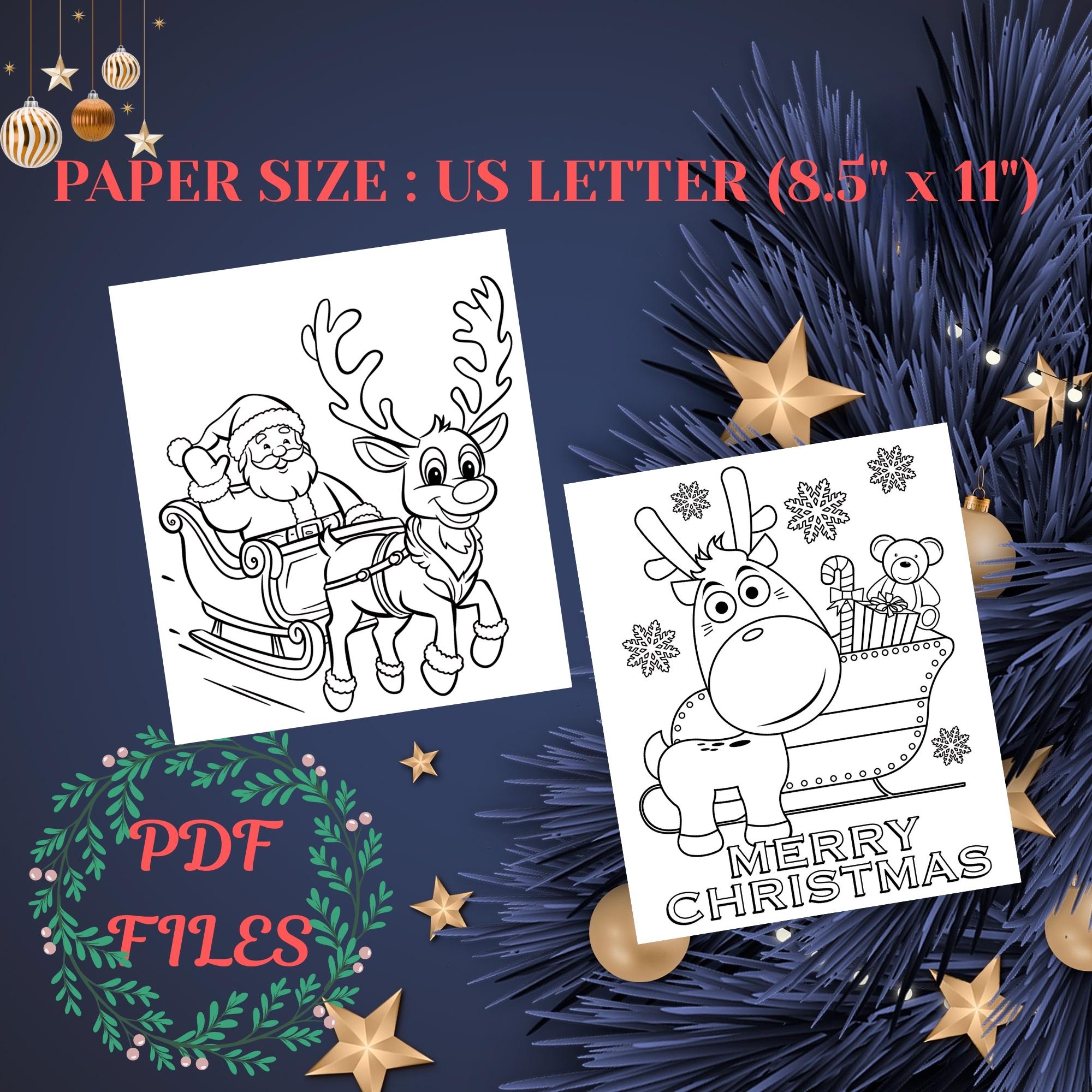 60 Christmas Coloring Pages for Kids : Printable Holiday Activity (PDF ...
