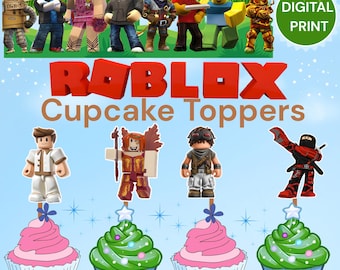 ROBLOX Cupcake Topper, Cake Toppers, Decoration, Instant Digital Download, PRINTABLE