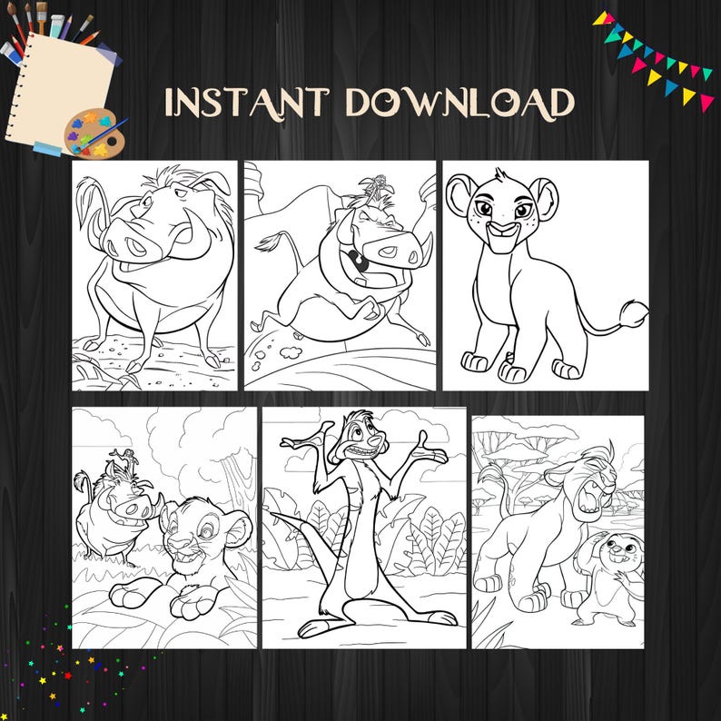 The Lion King Coloring Pages for Kids :30 Printable (PDF Download ...