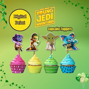 Star war young jedi adventures Cupcake Topper, Cake Toppers, Decoration, Instant Digital Download, PRINTABLE.