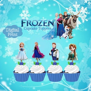 Frozen Cupcake Topper, Cake Toppers, Decoration, Instant Digital Download, PRINTABLE.