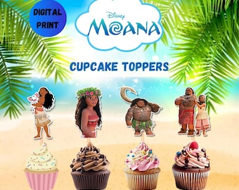 Moana Cupcake Topper, Cake Toppers, Decoration, Instant Digital Download, PRINTABLE.