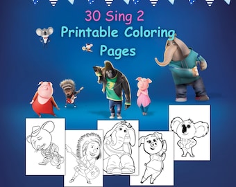 Dibujos para colorear de Sing 2: 30 diseños imprimibles para niños (descarga en PDF)