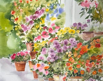 Original Aquarell Blumen