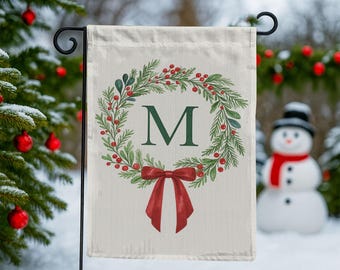 Monogramm Gartenflagge Mit Initiale C – Sackleinen, 30,5x45,7 Cm, Doppelseitig Bedruckt