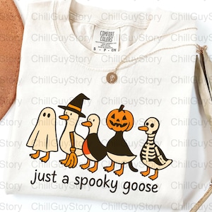 Spooky Goose Png, Goose in Halloween Costumes Sublimation, Just a Spooky Goose Png, Funny Halloween Goose Png,  Cute Horror Png