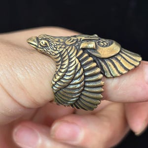 Exquisite Retro tibetische handgemachte Messing Kupfer Vogel Ring Adler Statue Ring verstellbare Ring handgemachte Punk Antik Ring Geschenk für Männer, Frauen