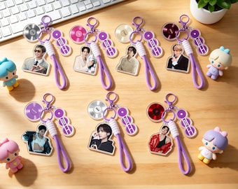 BTS Acrylic Keychain, Kpop Keychain, Fan Gift Keyring for ARMY, Stylish Fandom Bag Charm,BTS Individual Member Keychain