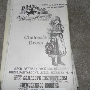 Buckaroo Bobbins Chelsea&#39;s Dress Pattern 1992, Sewing, costume, clothing dress pattern