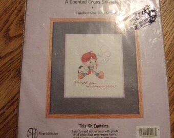 Wee Winsomes I Did It Myself Make a Christmas Memory Counted Cross Stitch #3005 DMC