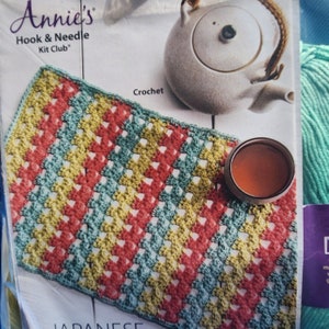 Kitchen Decor, Garden Placemat kit, Japanese Garden Placemats Kit, diy crochet, knit