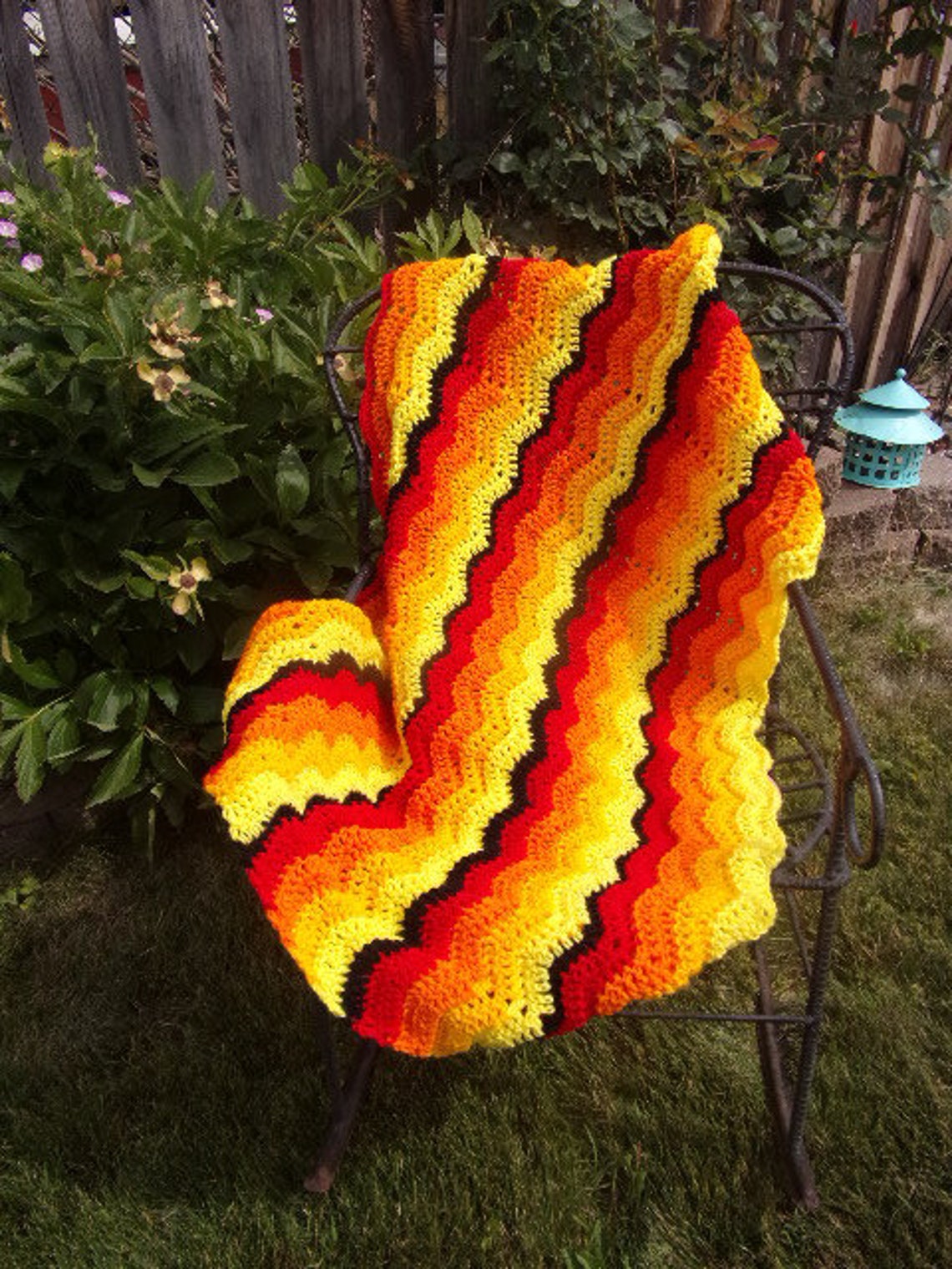 Time for Fall Crocheted Fall Colors Afghan Autumn Throw Etsy Top 15 free autumn crochet patterns
