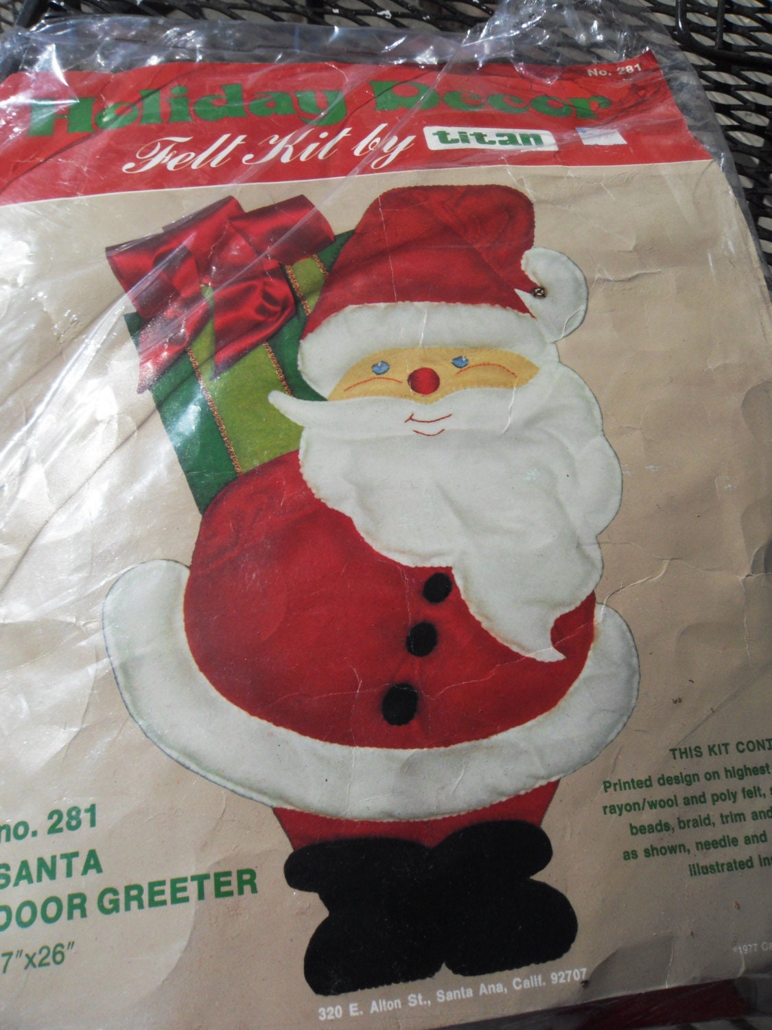 Holiday Decor Vintage 1977 Santa Door Greeter Kit Christmas Etsy