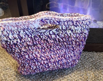 Hand crocheted tote bag