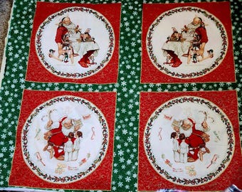 Santa Christmas Panel for wall hanging, pillows, lap quilt....etc