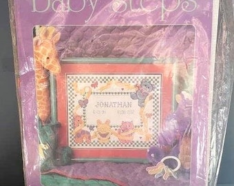 Celebrate with Baby Steps Birth Announcement - Cross-Stitch Embroidery Set