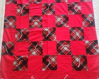 Red plaid throw blanket