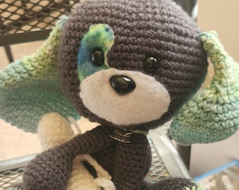Crocheted Dog Toy: Soft Plush Puppy with Bone