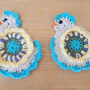 Charming Chickens Coasters for Your Table - Set of 2 Crochet Coasters