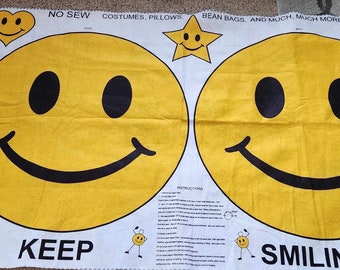 No sew bean bag pillow, Keep smiling felt panel