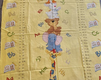 Lucy's Zoo 2005 animal alphabet and growth chart panel 1 yard material