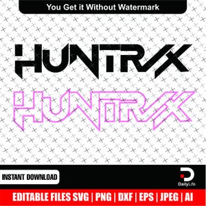 demon hunter logo, kpop inspired design, cosplay vector art, digital png svg eps ai, fantasy emblem clipart