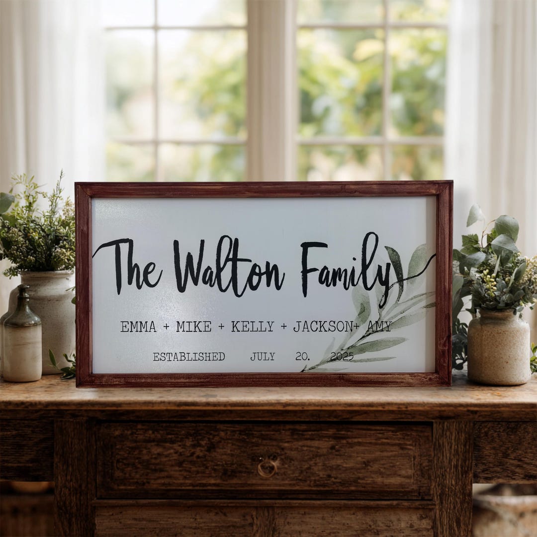 Personalized Family Name Sign, Custom Wooden Last Name Sign, Handmade ...