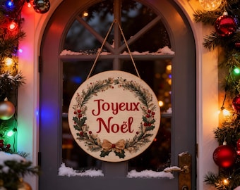 大きな Joyeux Noel 木製ワード切り抜き | フランス語のメリー