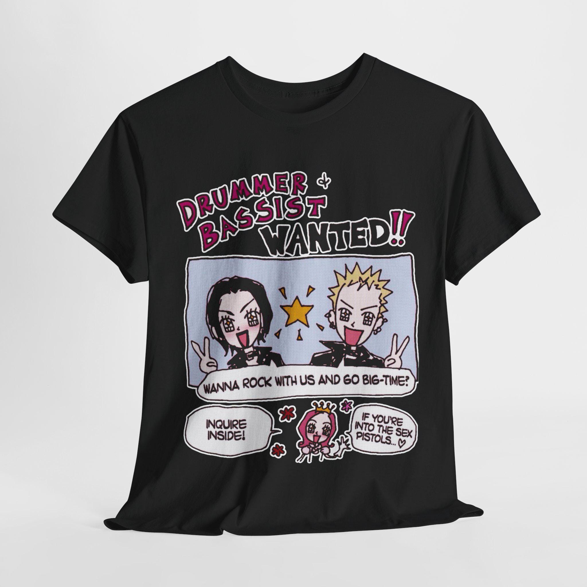 Drummer & Bassist Wanted NANA Tee | Unisex Cotton T-shirt, Ai