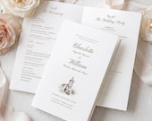 Catholic Wedding Program Template, Folded Ceremony Program, Editable Canva (US Letter, A4, Phone)
