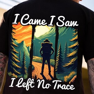 Introvert Hiking Quote, I Came Saw Left No Trace, Outdoor Humor Typography (Digital Download)