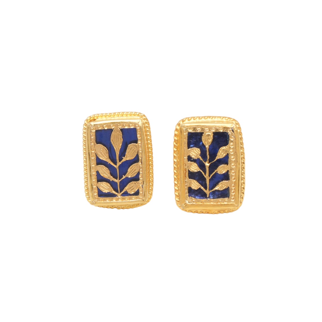 Gorgeous Thewa Jewellery, Square Floral Studs, Thewa Earrings for