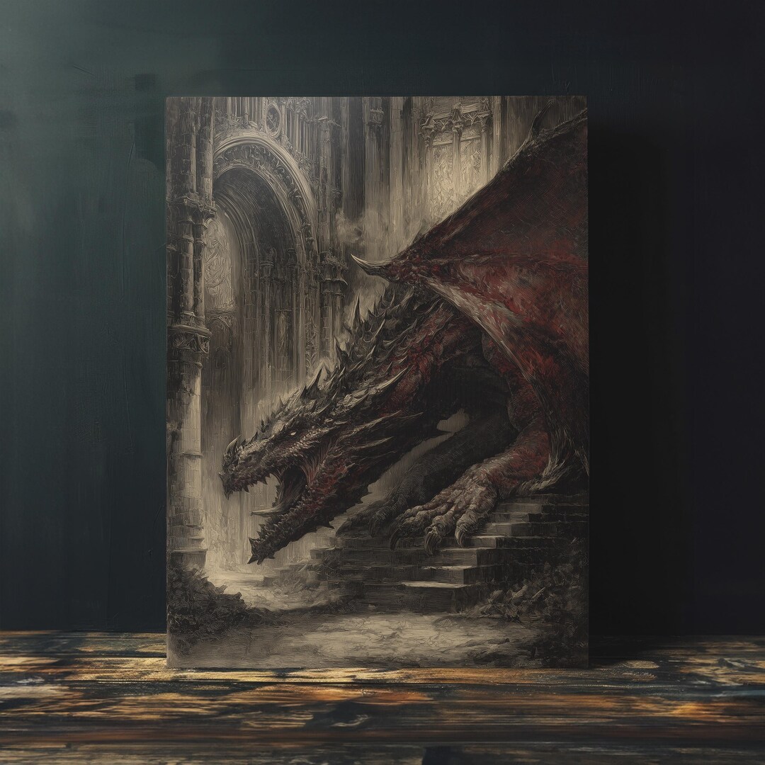 Medieval Gothic Dragon Art Print Digital Download Printable Wall Art medieval-gothic-dragon-art-print-digital-download-printable-wall-art